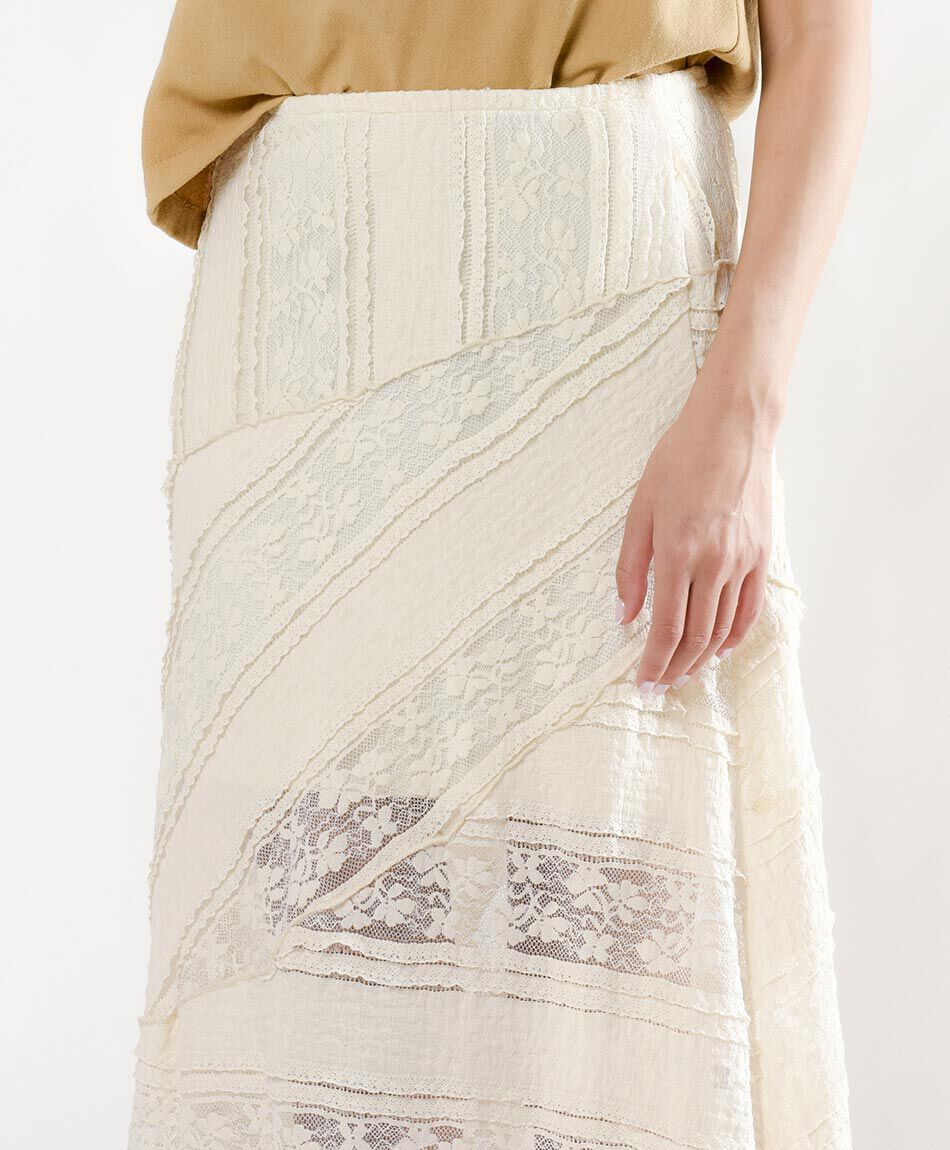 Pollera mujer encajes vuelitos