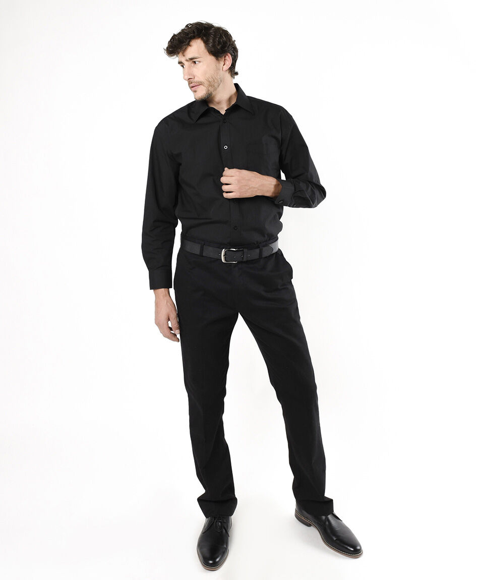 Camisa hombre lisa manga larga