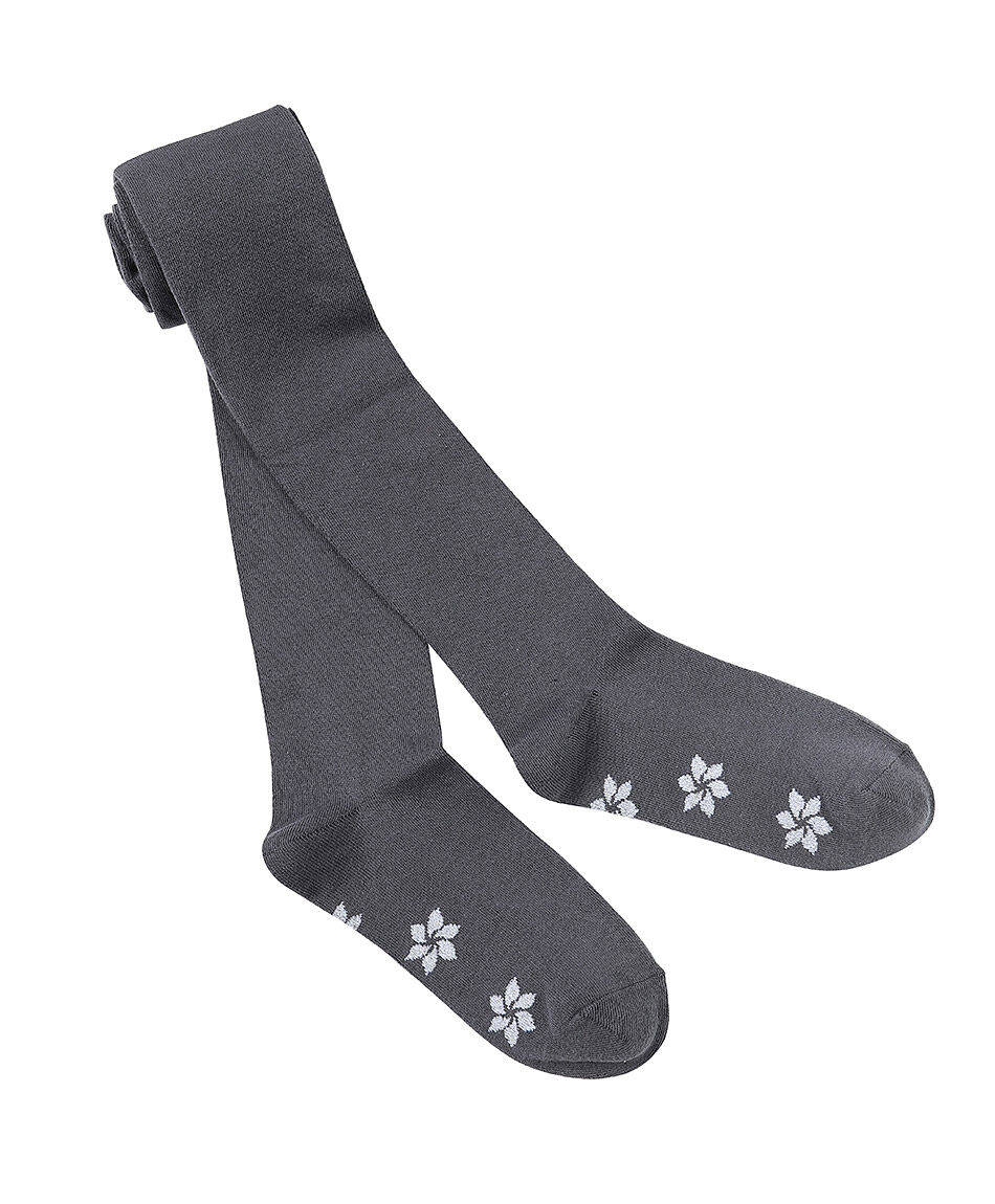 Panty escolar ni&ntilde;a flores blancas