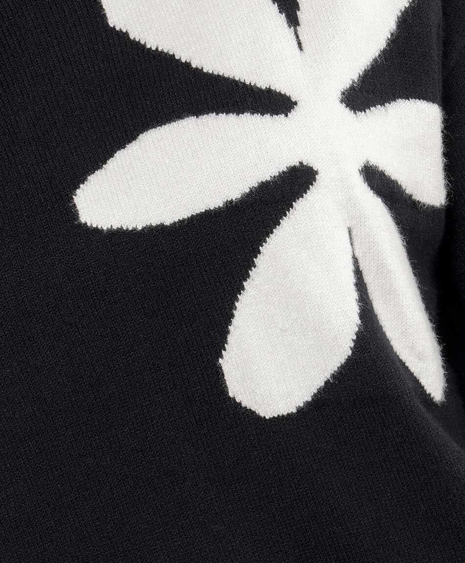 Sweater mujer flores blancas