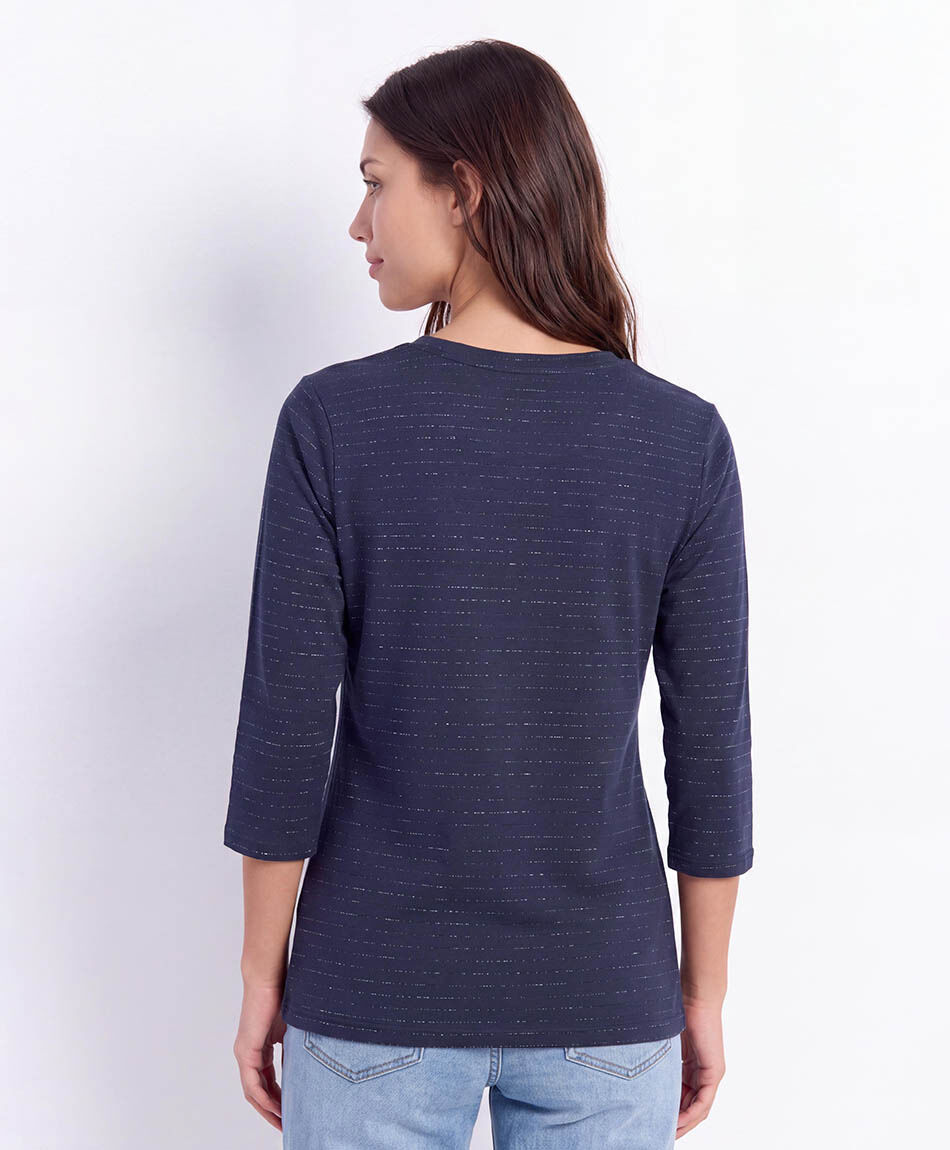 Remera mujer rayas lurex