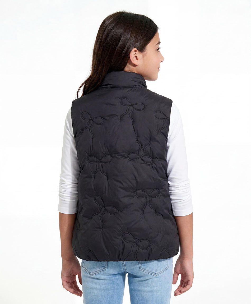 Parka ni&ntilde;a sin mangas negro
