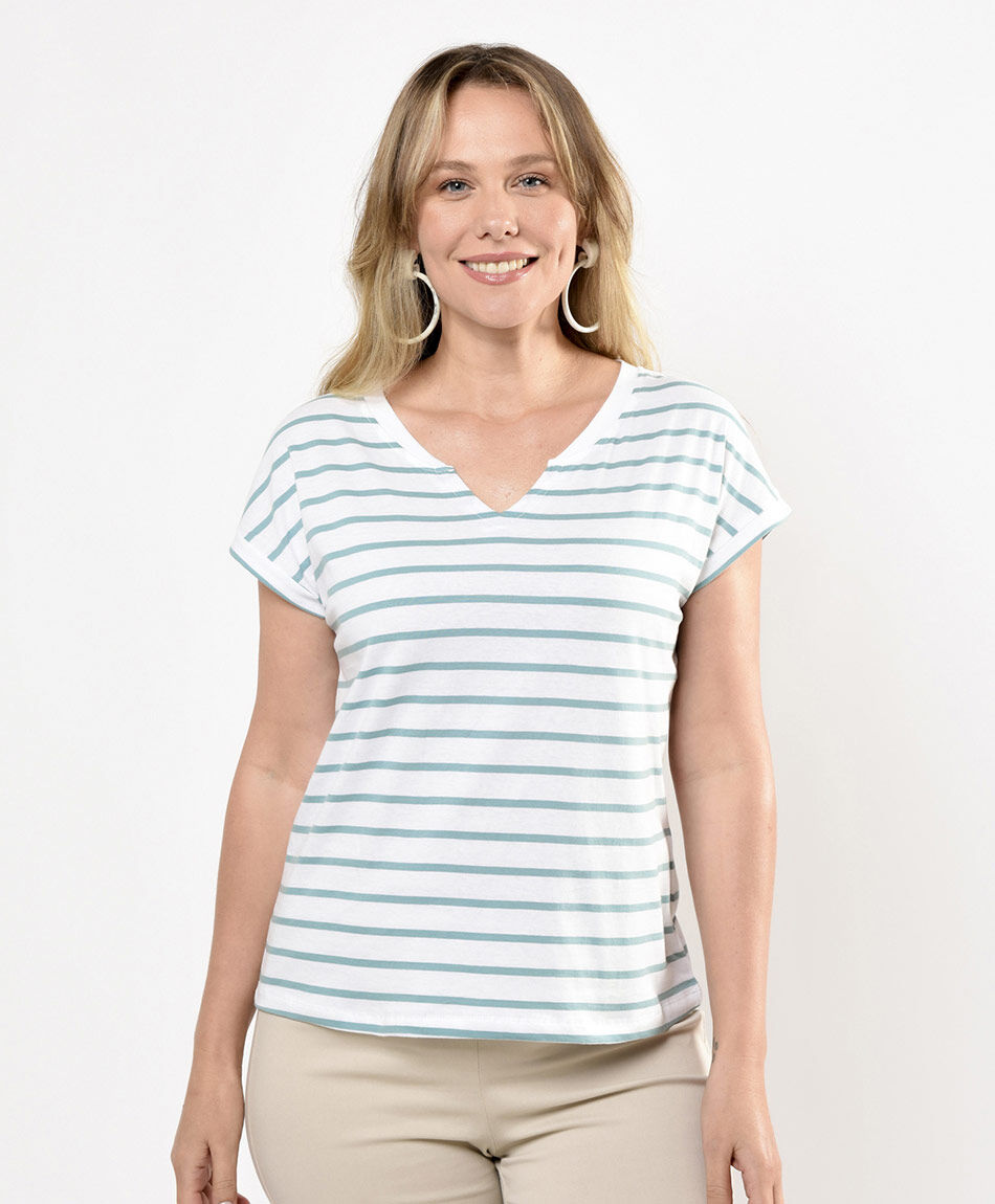 Polera mujer rayas - TRICOT
