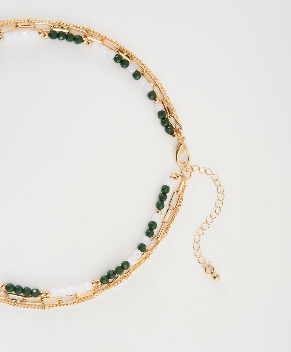 Collar mujer detalles dorados