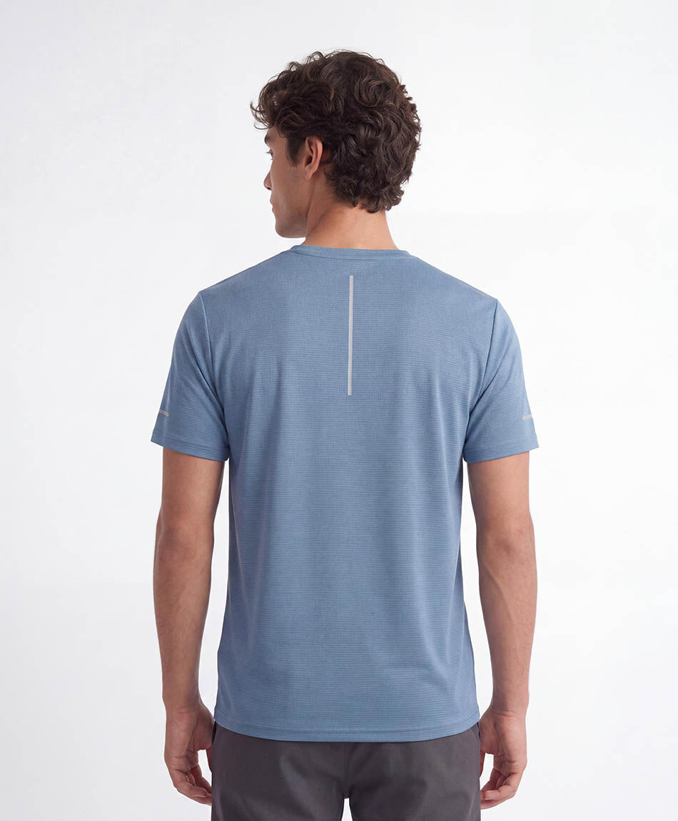 Polera deportiva hombre lisa azul