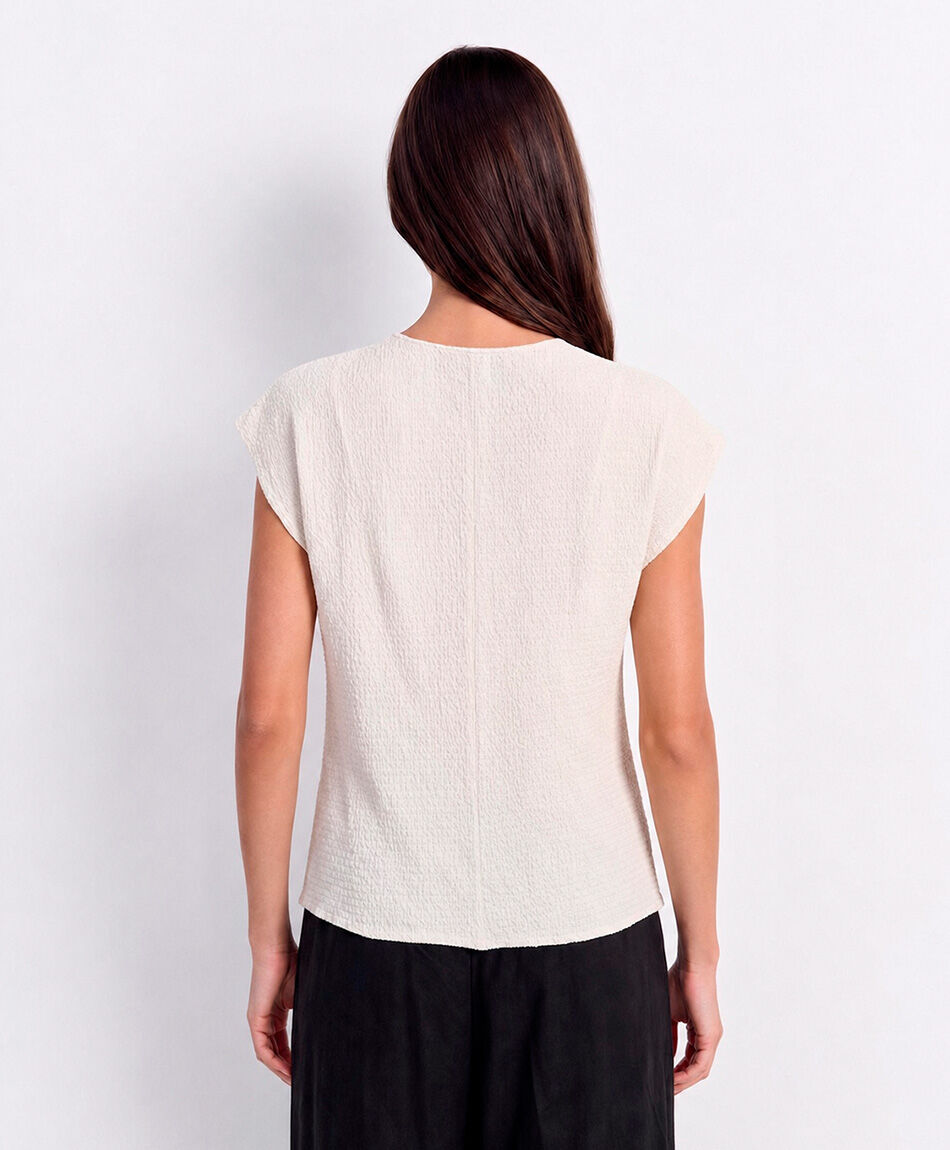 Remera mujer mini cuello textura