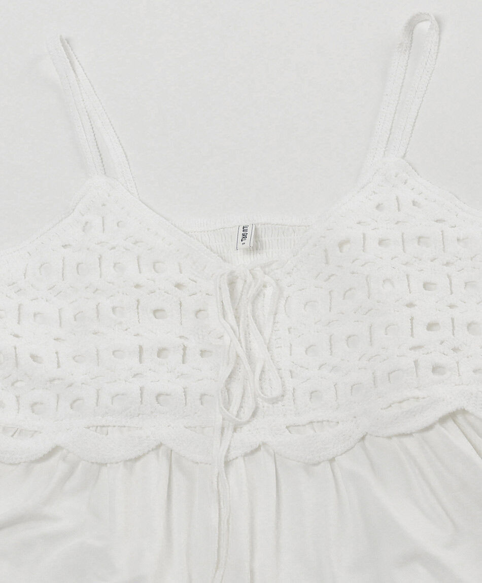 Blusa mujer estilo crochet blanco
