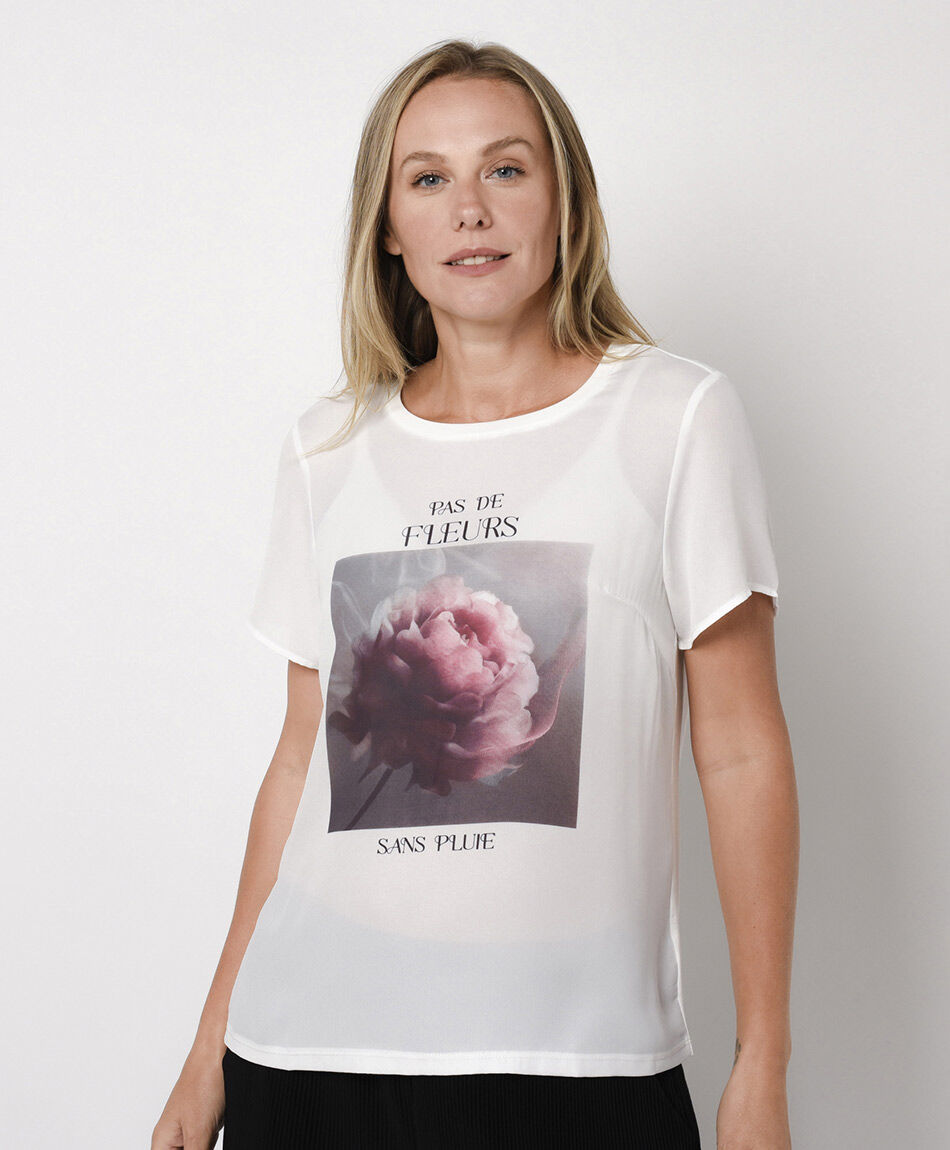 Remera mujer mix flor