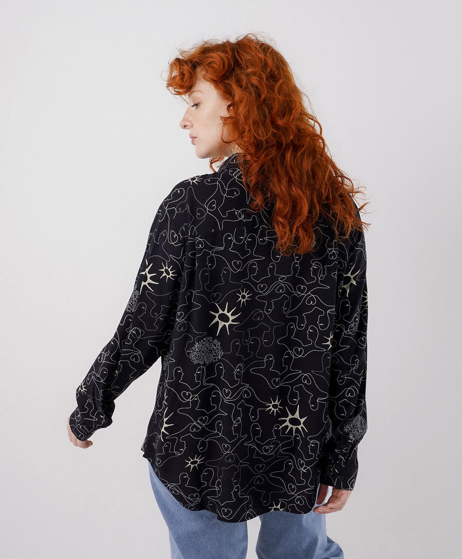 Camisa mujer print caras