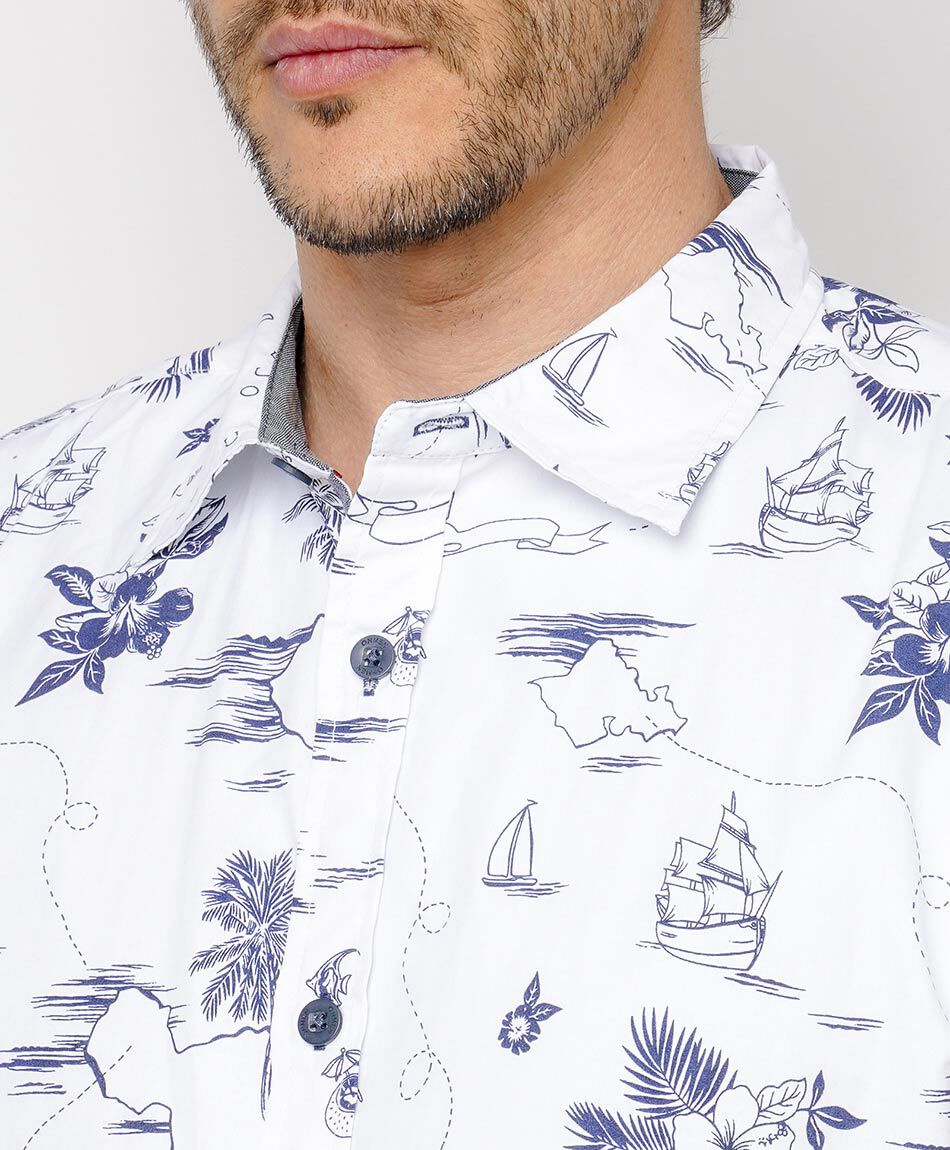 Camisa hombre casual dise&ntilde;o hawaii