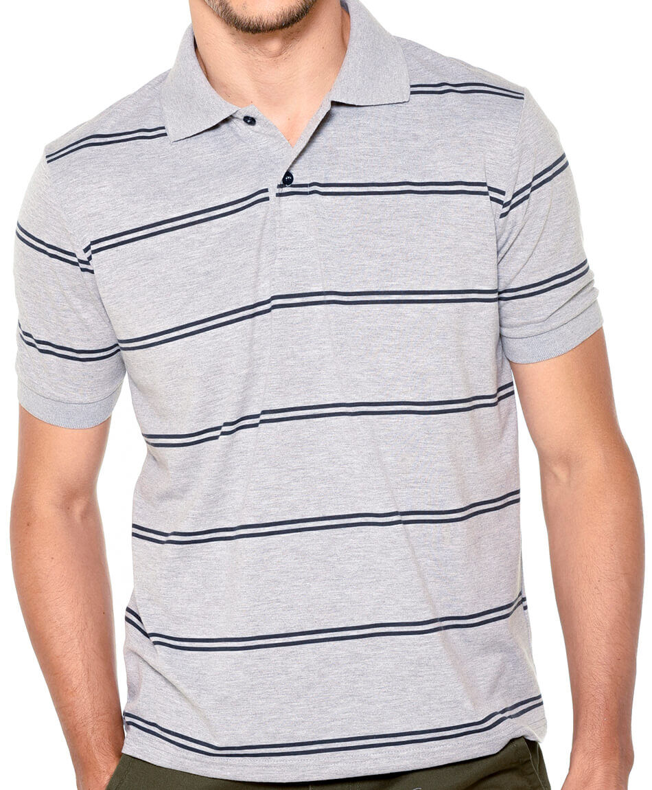 Polera cuello polo lineas