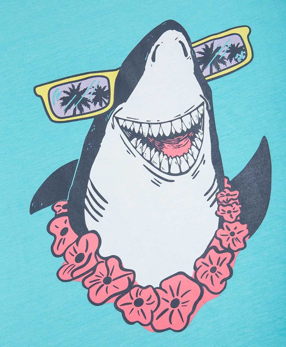 Remera ni&ntilde;o tibur&oacute;n sin mangas