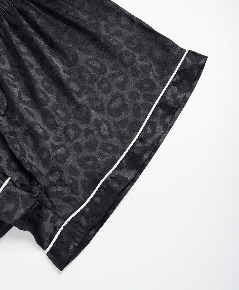 Pijama mujer camisero sat&iacute;n negro