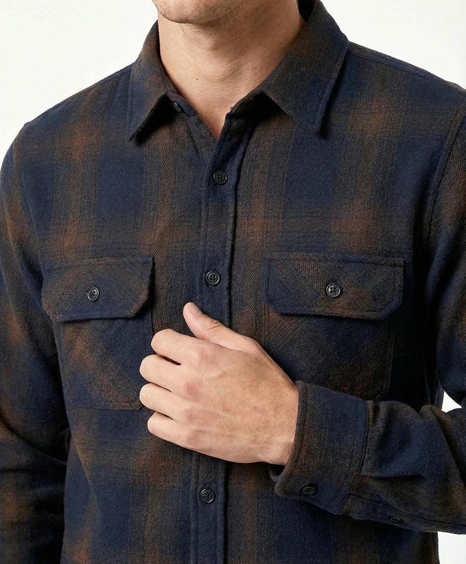 Campera hombre le&ntilde;adora franela escosesa