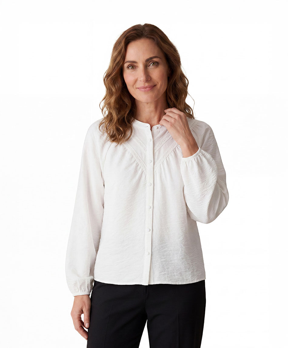 Camisa mujer detalle encaje