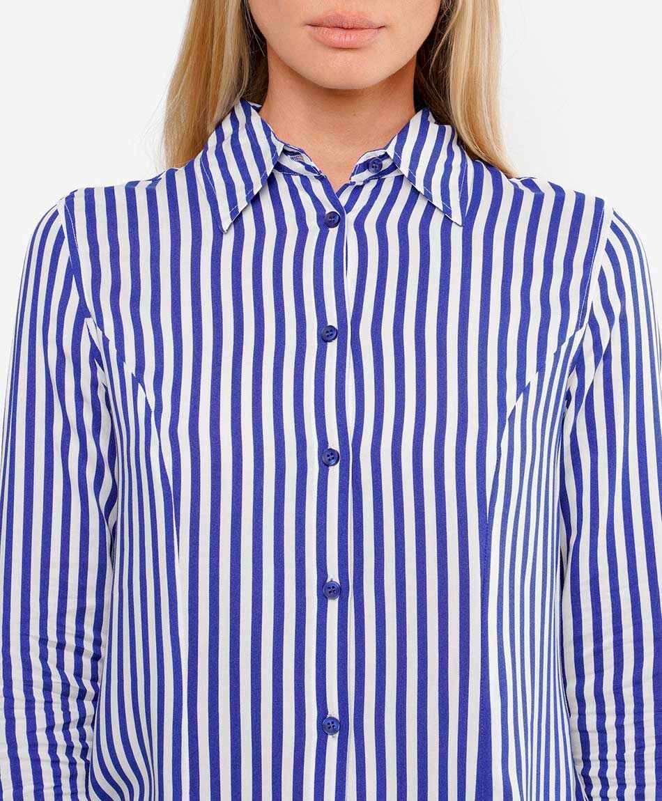 Camisas mujer lineas mix azul