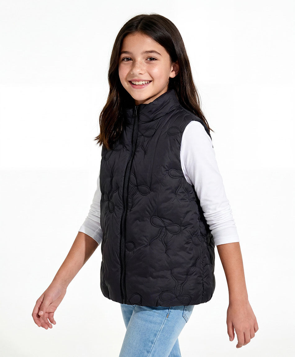Parka ni&ntilde;a sin mangas negro