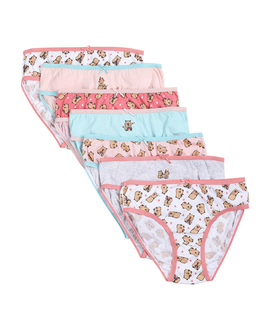 Pack 7 bombachas ni&ntilde;a estampados