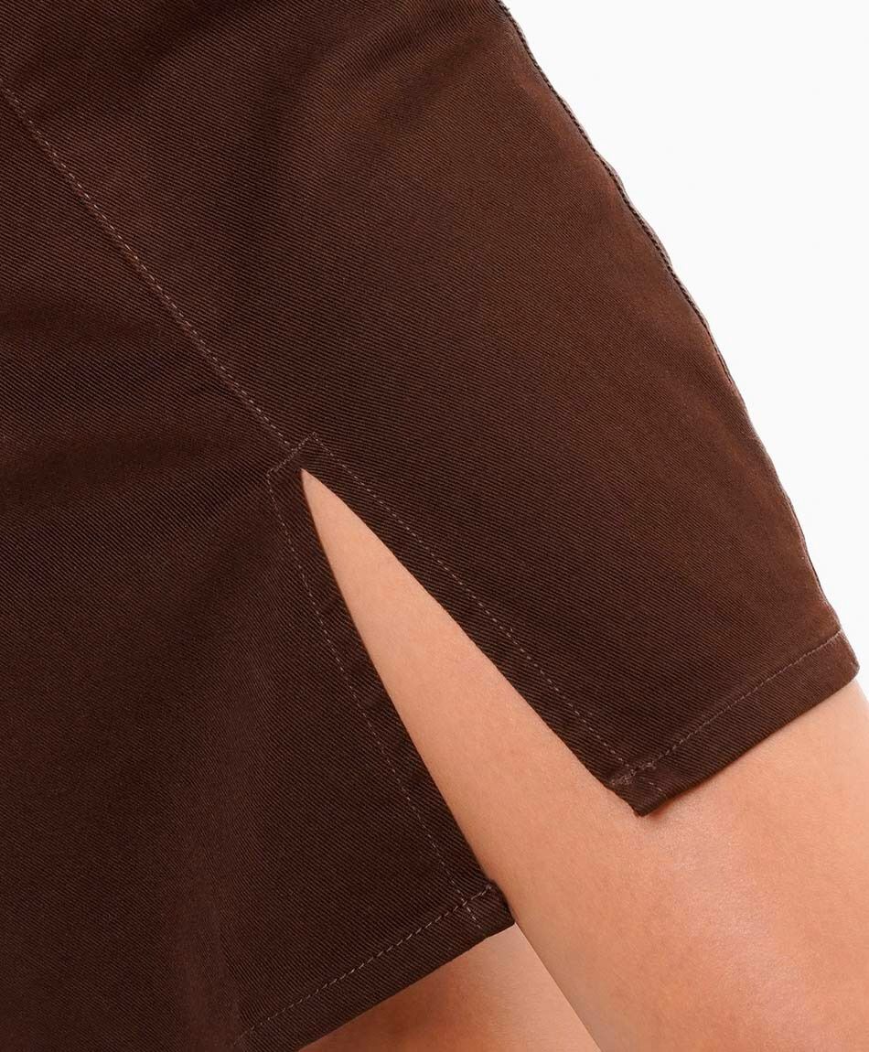 Mini pollera mujer denim chocolate