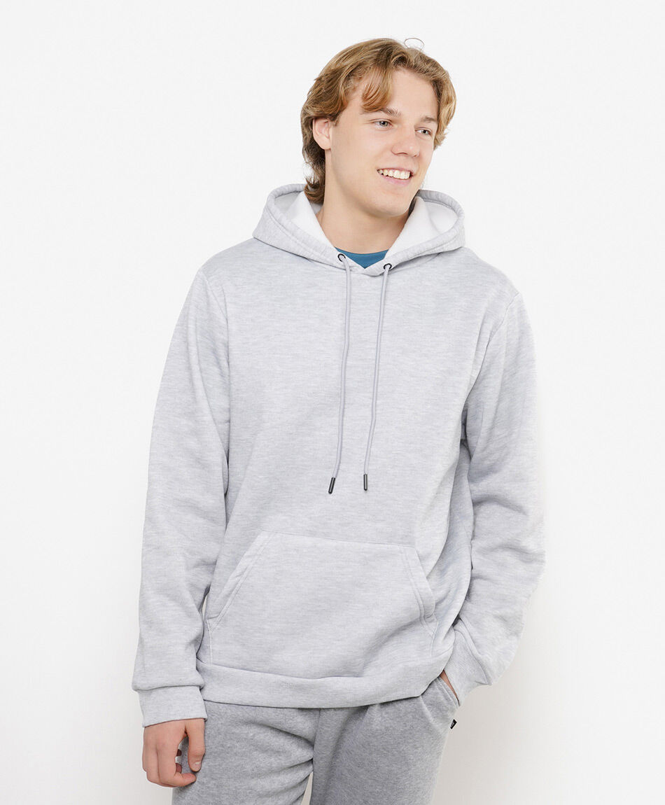 Buzo deportivo hombre liso gris