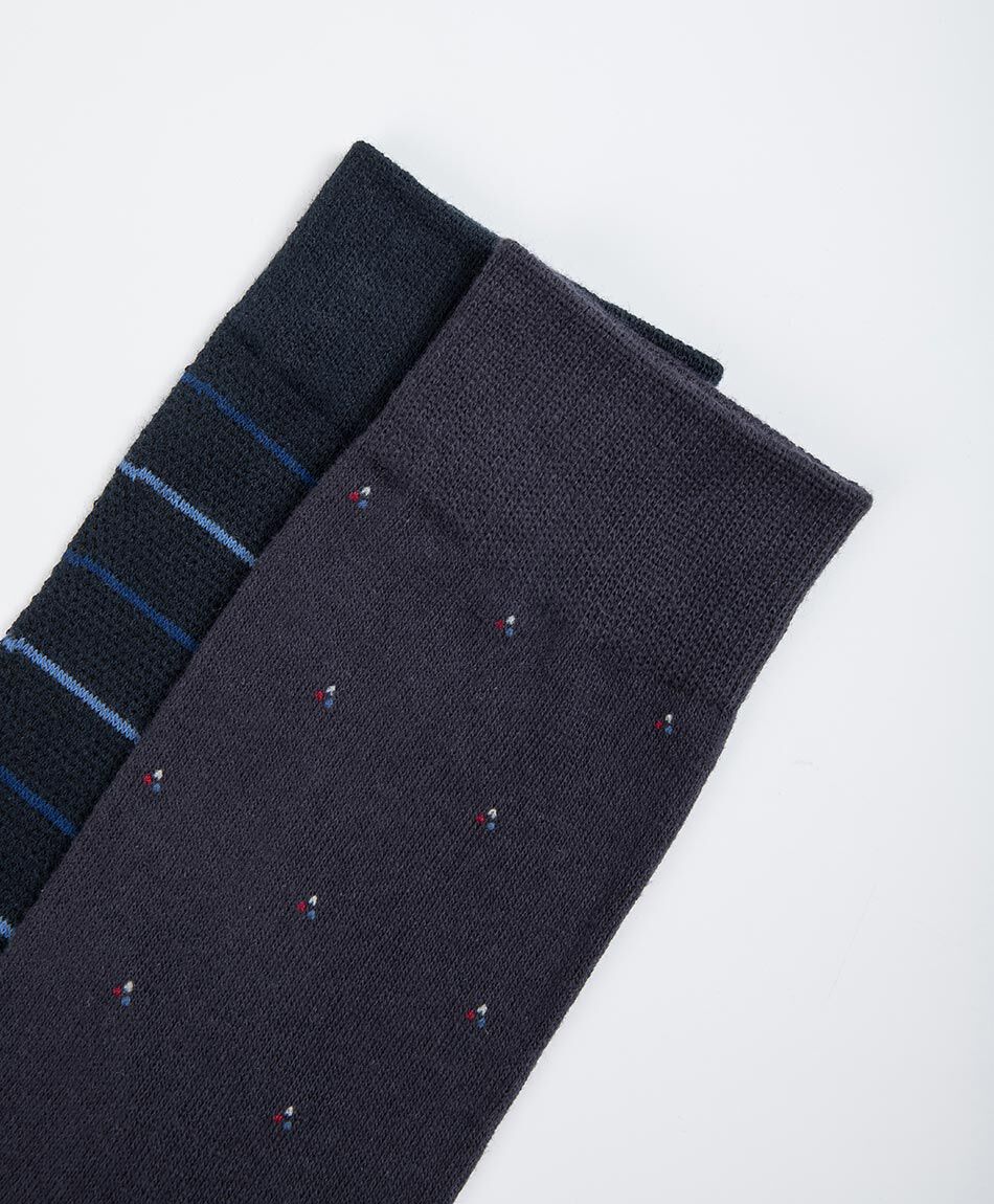 Pack 2 medias hombre lineas azul