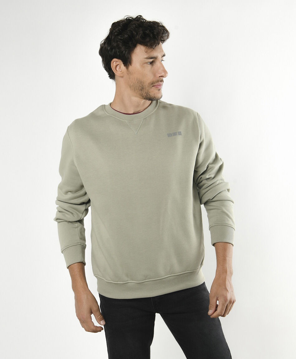Buzo hombre doble estampado verde