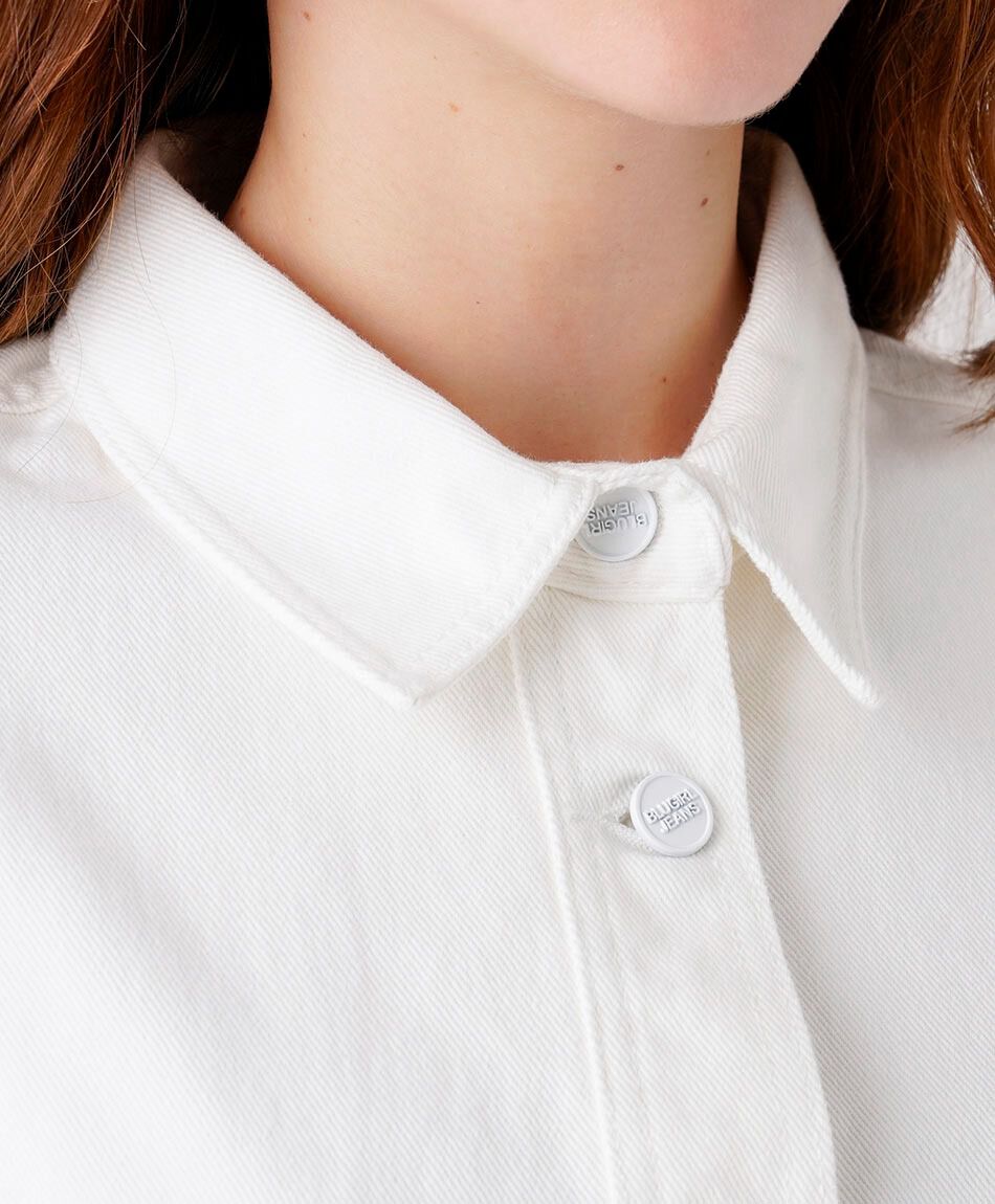 Camisa mujer denim oversize blanca