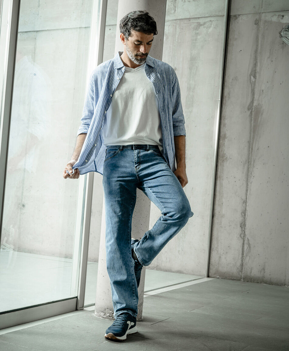 Jeans hombre straight azul