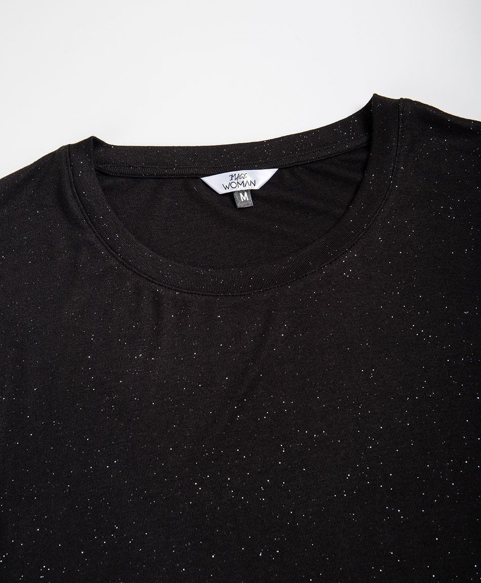 Remera mujer puntos plata