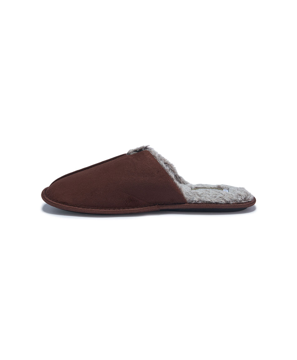 Pantufla hombre abrigada caf&eacute;