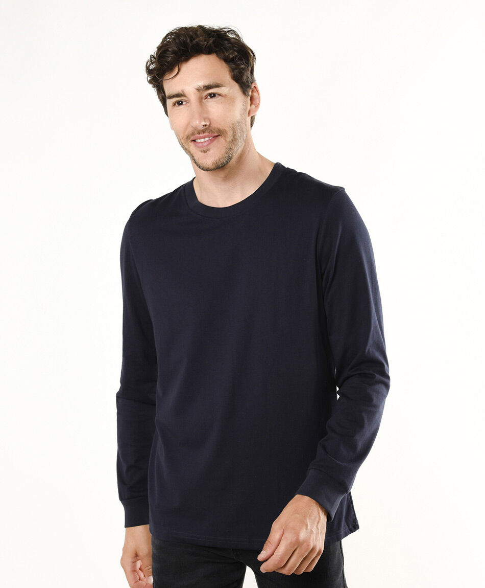 Remera hombre lisa manga larga