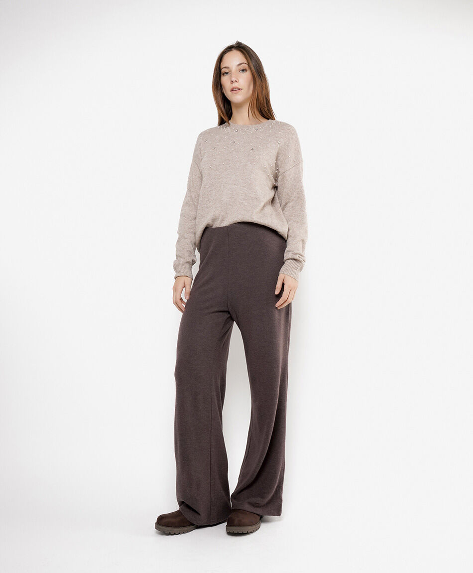 Pantal&oacute;n mujer liso caf&eacute;