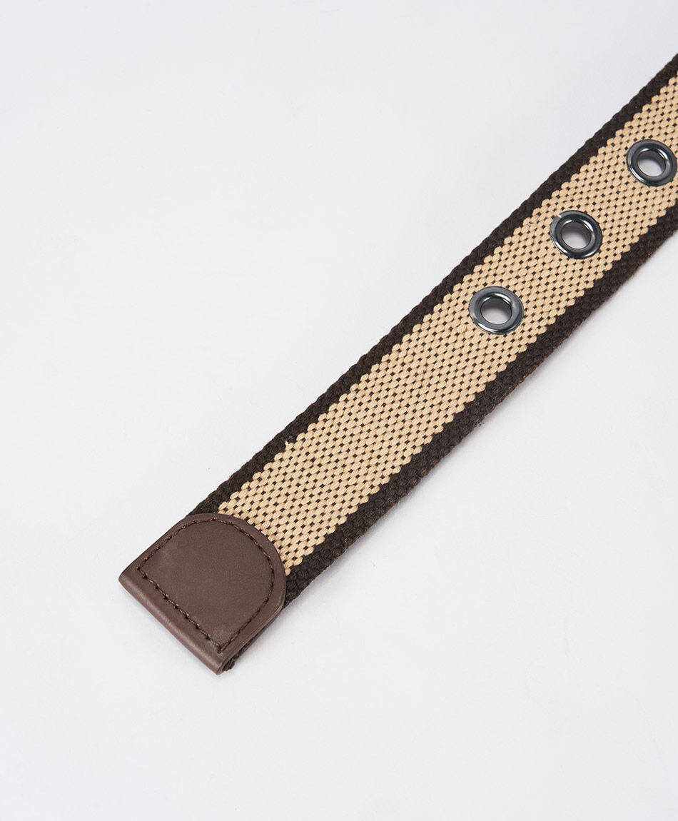 Cintur&oacute;n hombre bicolor beige