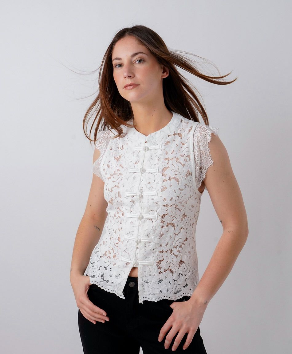 Camisa mujer encajes mao