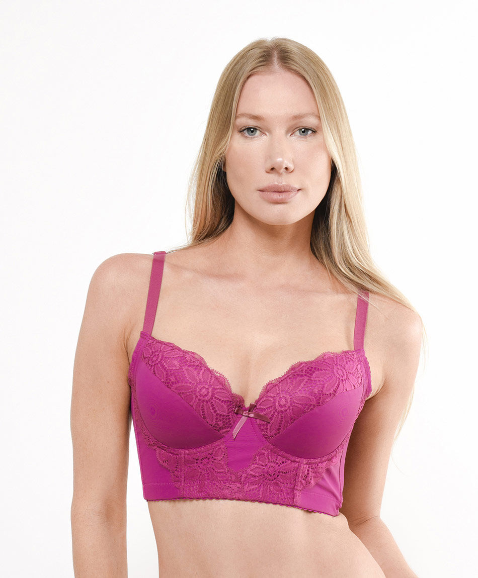 Corpi&ntilde;o mujer push up encajes corset