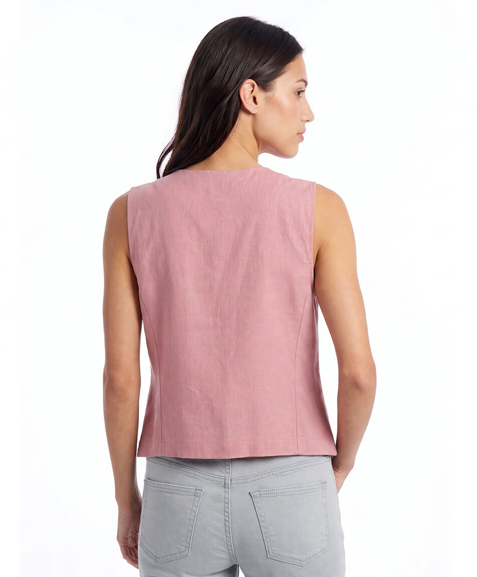 Chaleco mujer lino liso