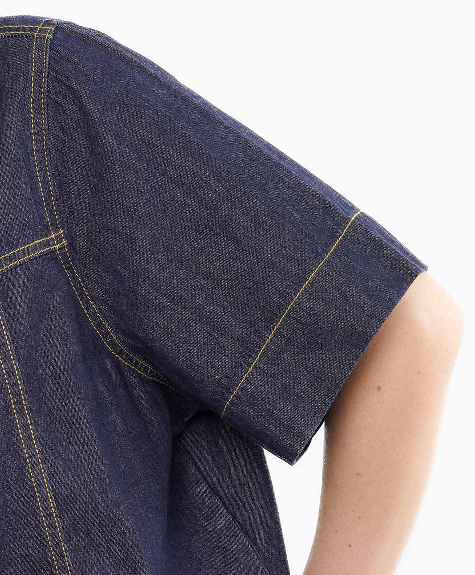 Camisa mujer denim manga corta