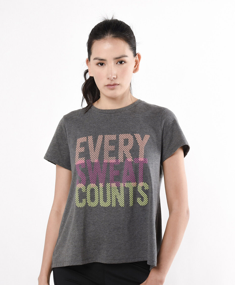 Remera deportiva mujer estampada frase