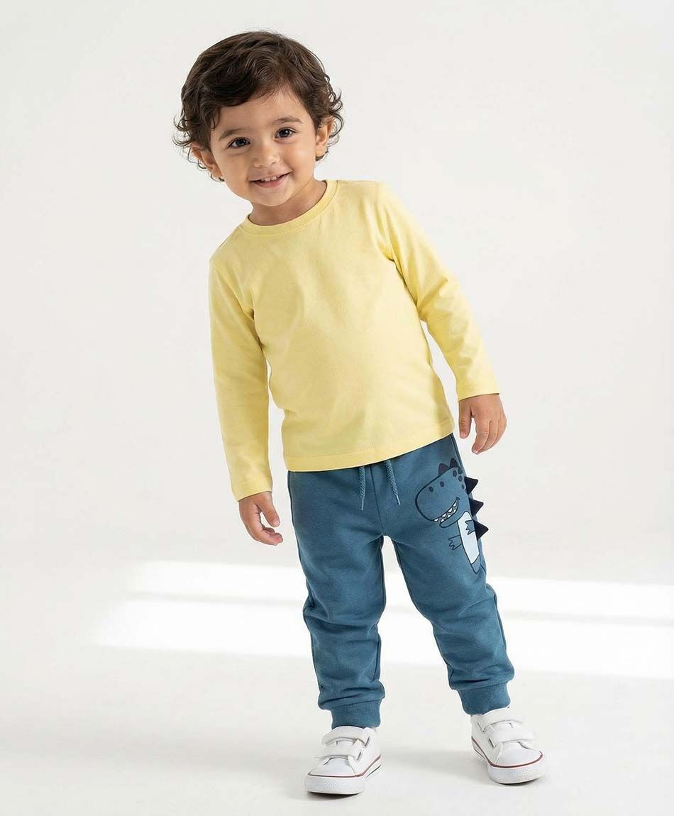 Pantal&oacute;n beb&eacute; buzo dise&ntilde;o dinosaurio