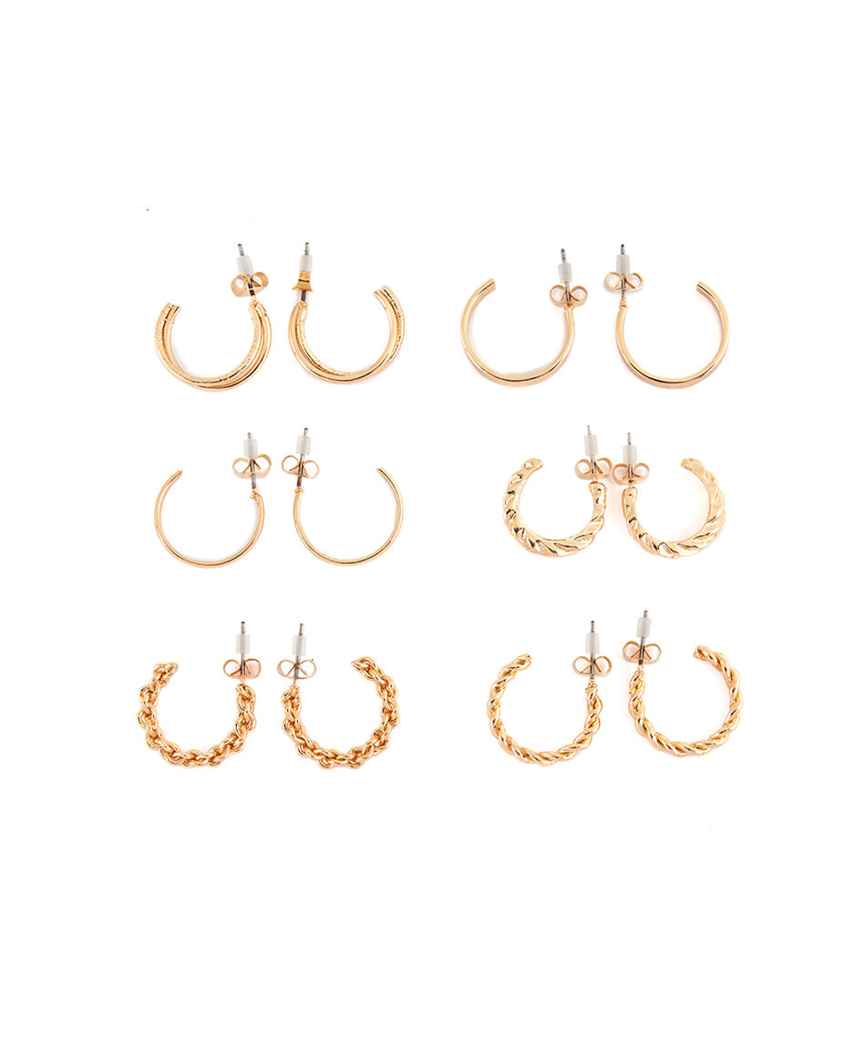 Set 6 aros mujer argollas