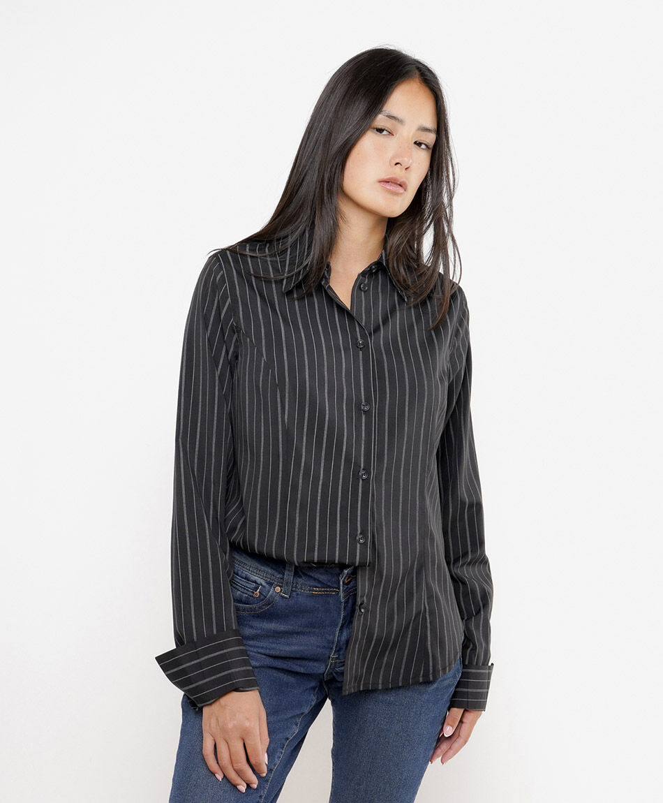 Camisa mujer l&iacute;neas black