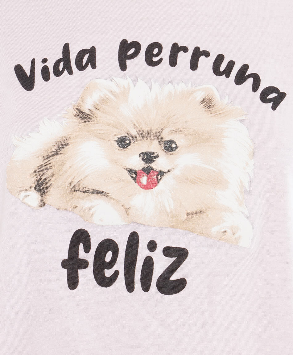 Pijama mujer short perrito cuadros