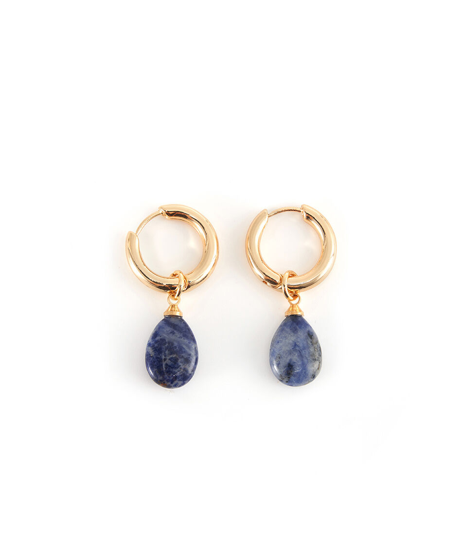 Set collar + aros mujer piedras azules