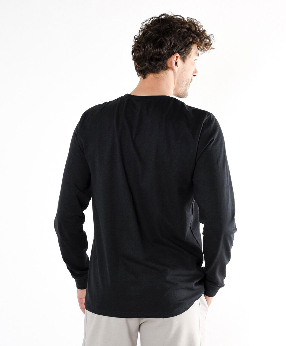 Polera hombre negra manga larga