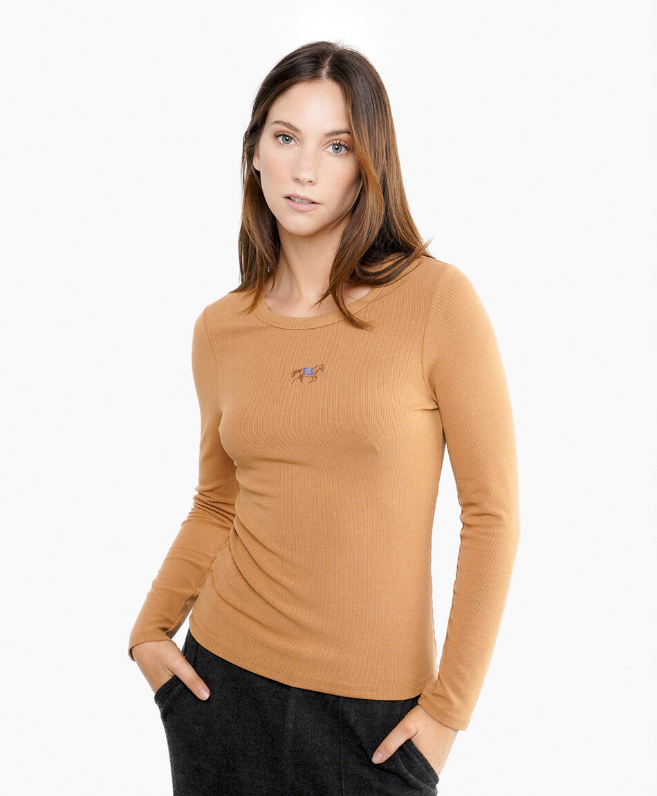 Remera mujer bordado caballo