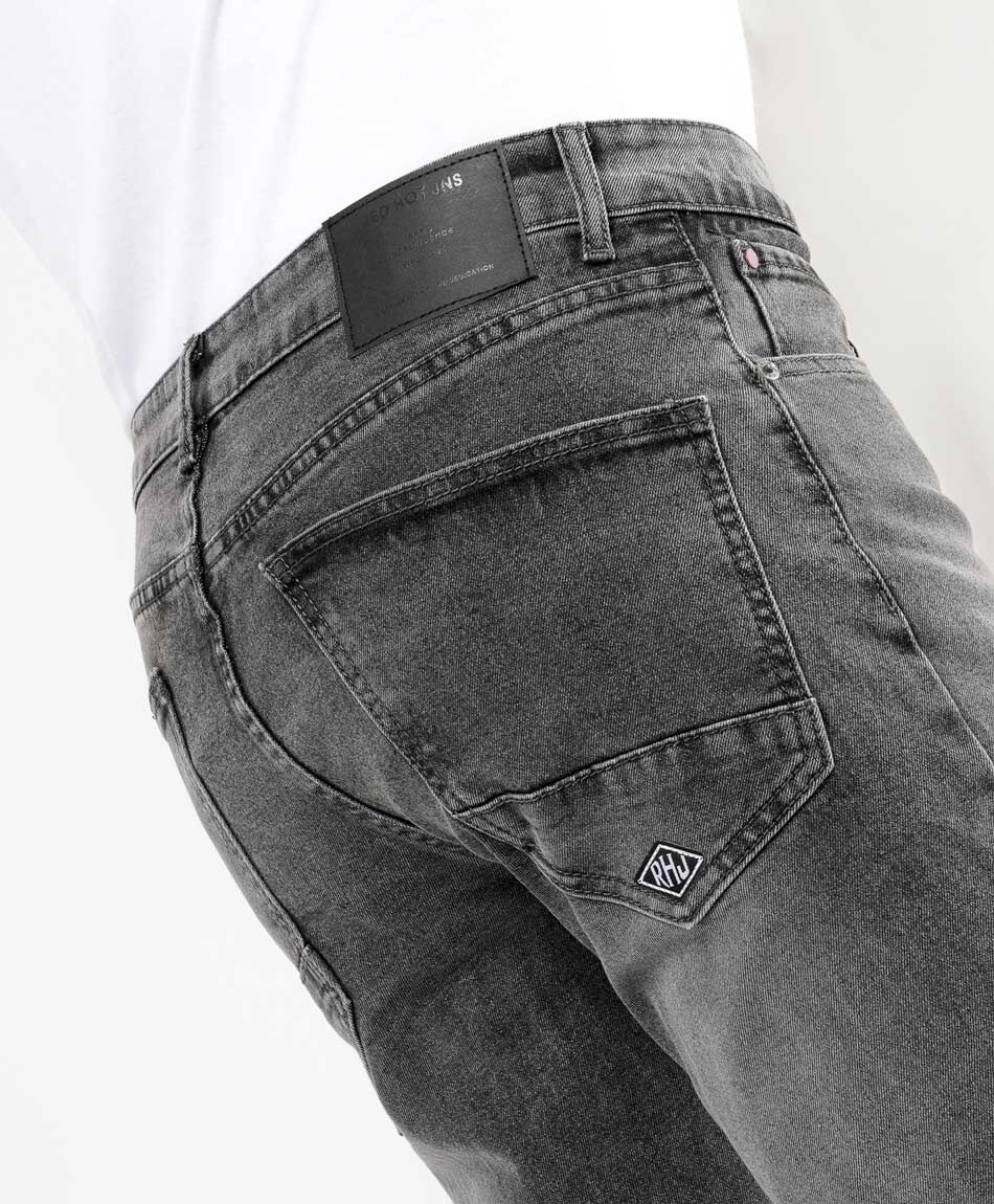 Jeans hombre gris desgastado super skinny fit
