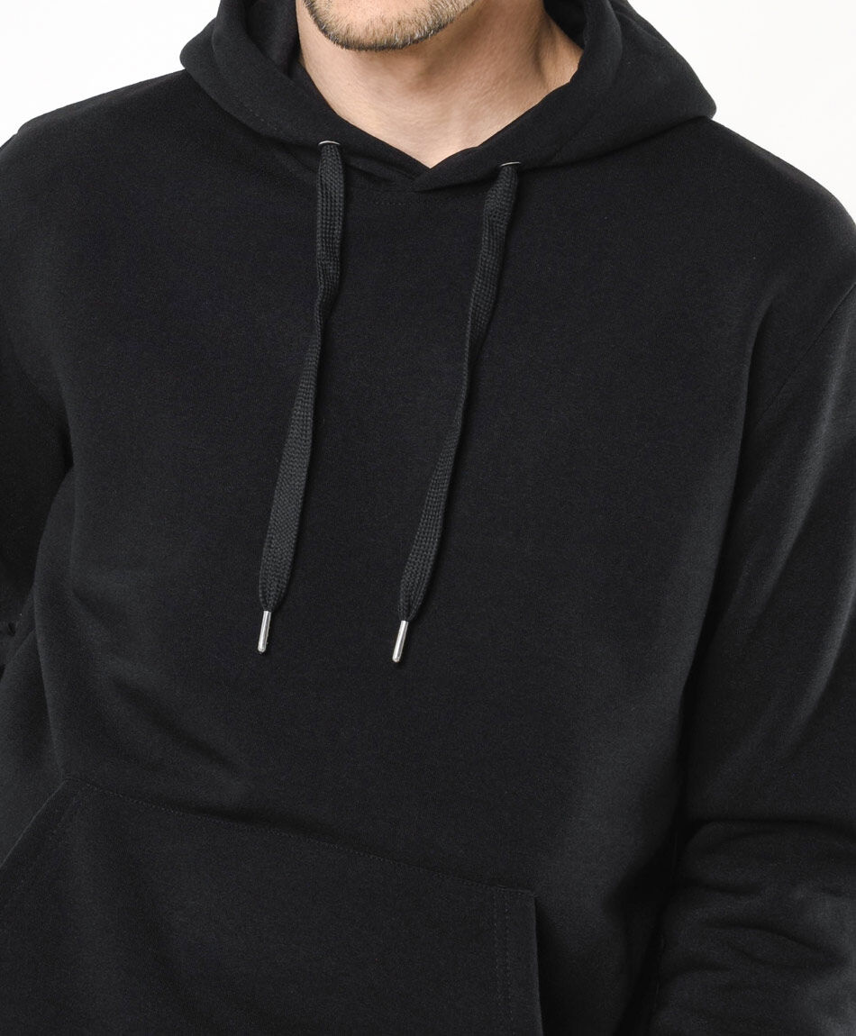 Buzo hombre liso b&aacute;sico negro