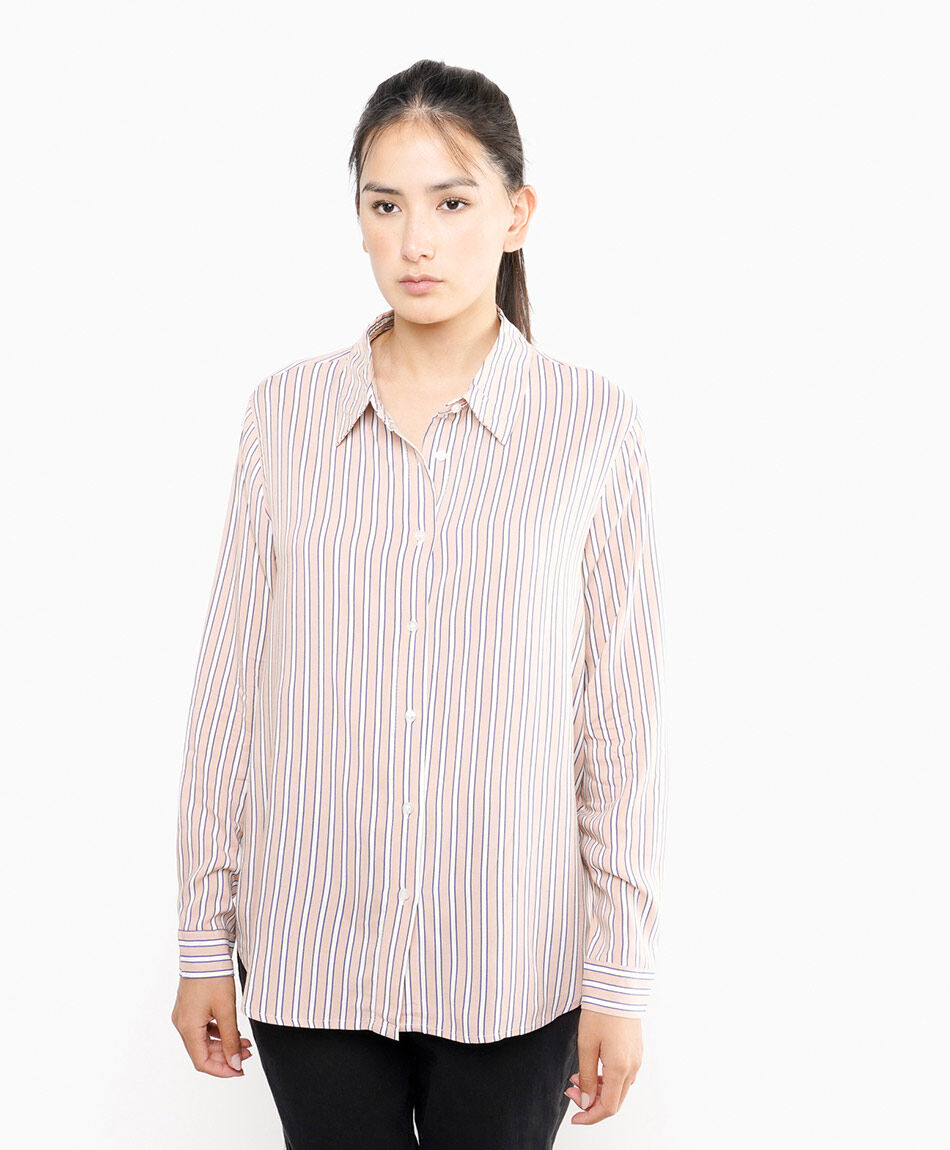 Camisa mujer l&iacute;neas rose