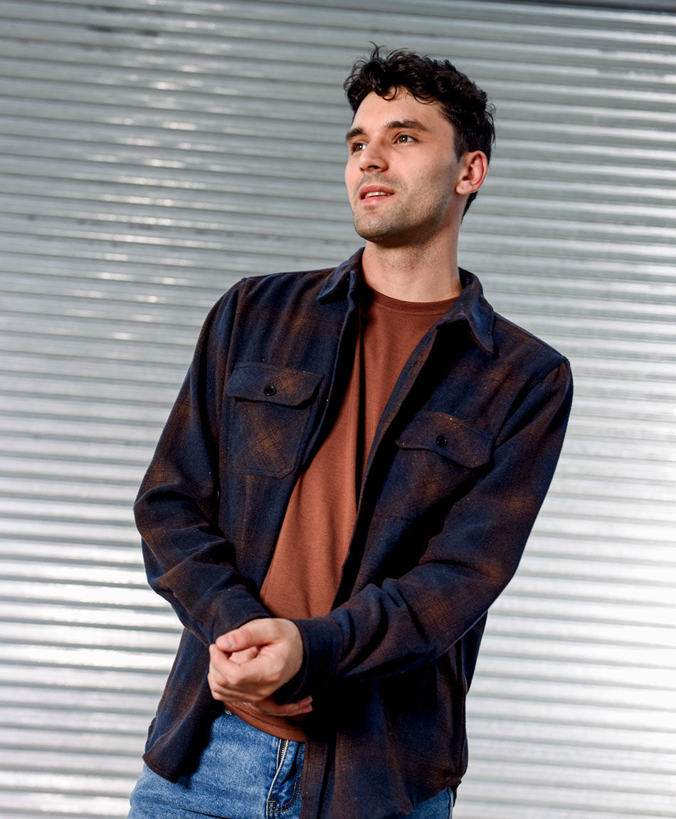 Campera hombre le&ntilde;adora franela escosesa