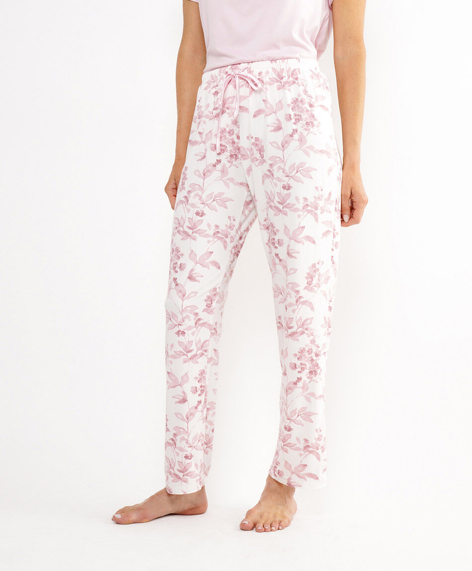 Pijama mujer dise&ntilde;o floreado pink